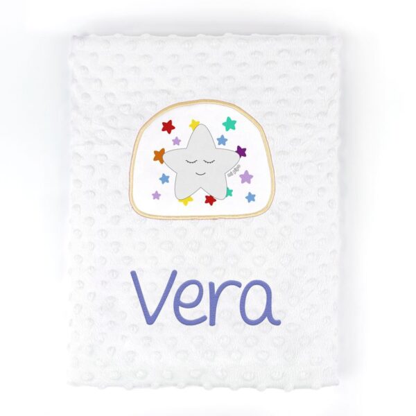 Manta aplique estrella sonrisa personalizada