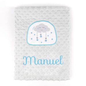 Manta aplique nube azul personalizada