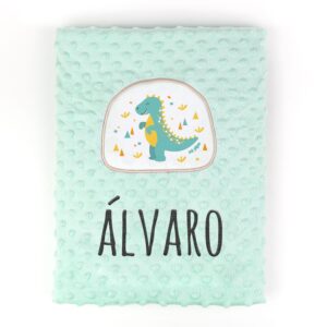 Manta aplique dinosaurio personalizada