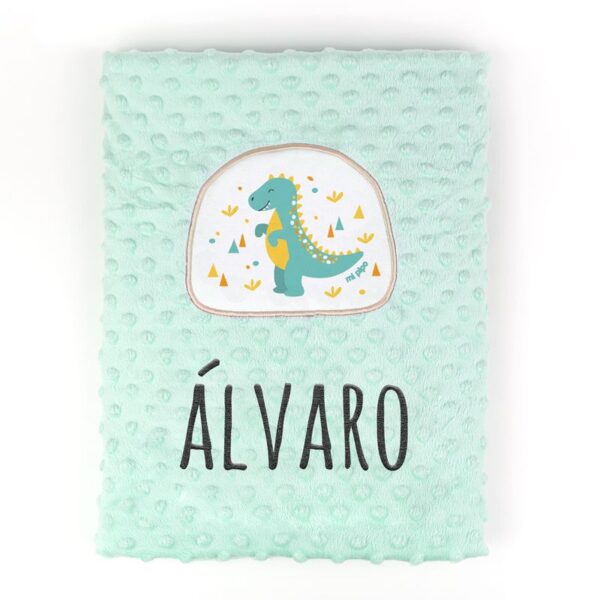 Manta aplique dinosaurio personalizada