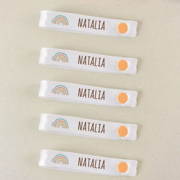 Pack 5 cintas para colgar ropa personalizadas arco iris