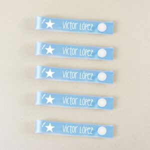 Pack 5 cintas para colgar ropa personalizadas estrella azul