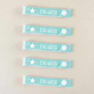 Pack 5 cintas para colgar ropa personalizadas estrella menta