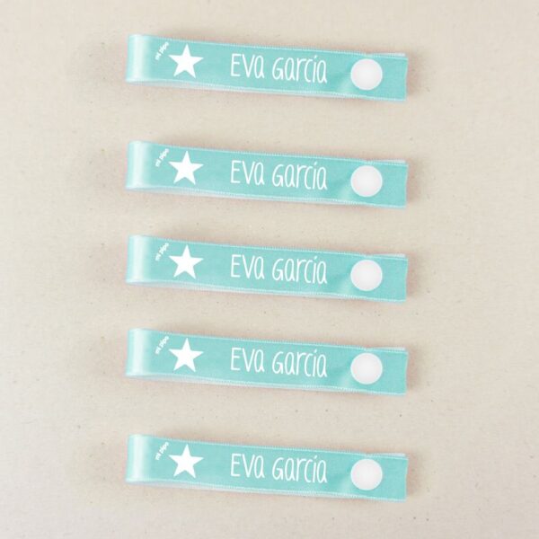 Pack 5 cintas para colgar ropa personalizadas estrella menta