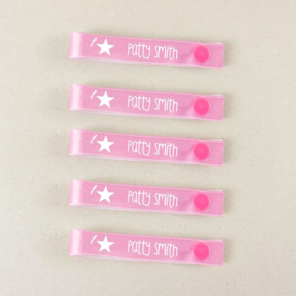 Pack 5 cintas para colgar ropa personalizadas estrella rosa