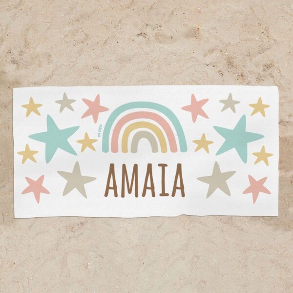 Toalla de baño arcoiris personalizada - Imagen 2