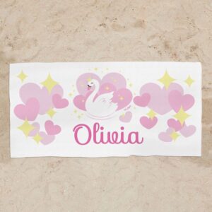 Toalla de baño cisne personalizada