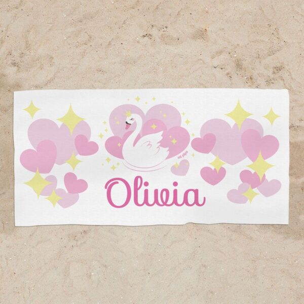 Toalla de baño cisne personalizada