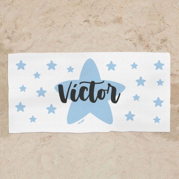 Toalla de baño estrella azul personalizada