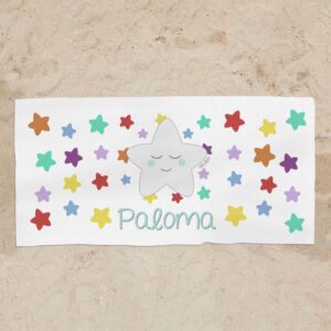 Toalla de baño estrella sonrisa personalizada