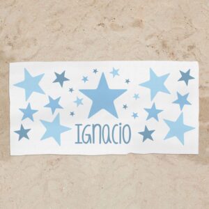 Toalla de baño estrella azul personalizada
