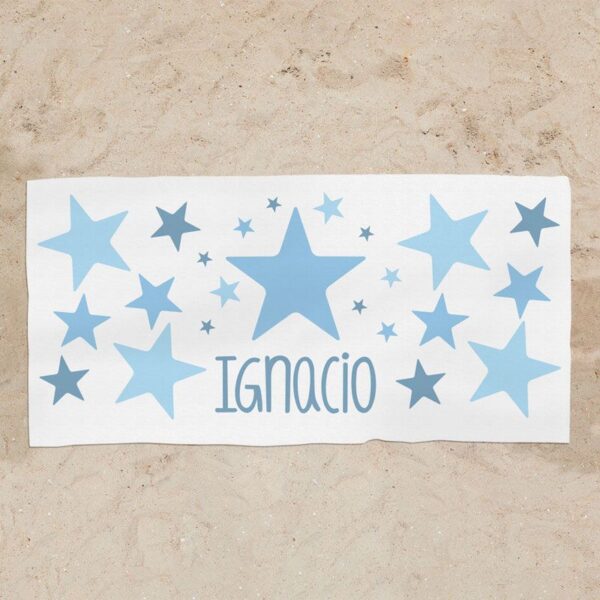 Toalla de baño estrella azul personalizada