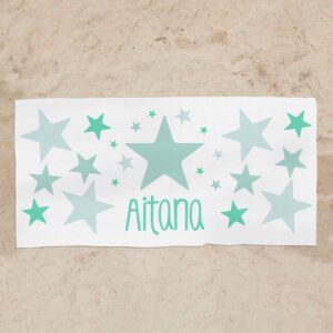 Toalla de baño estrella menta personalizada