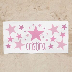 Toalla de baño estrella rosa personalizada
