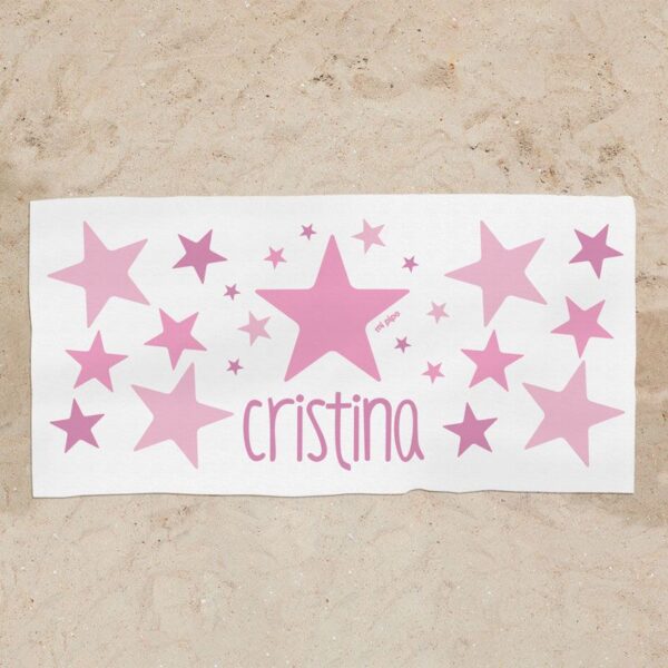 Toalla de baño estrella rosa personalizada