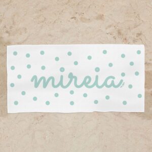 Toalla de baño menta personalizada dibujo a alegir