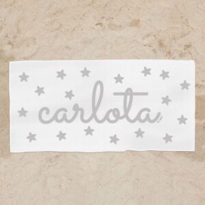Toalla de baño gris personalizada dibujo a alegir