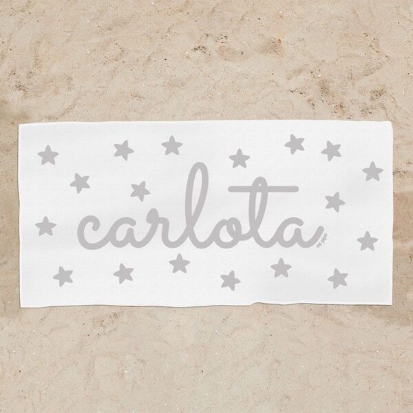 Toalla de baño gris personalizada dibujo a alegir