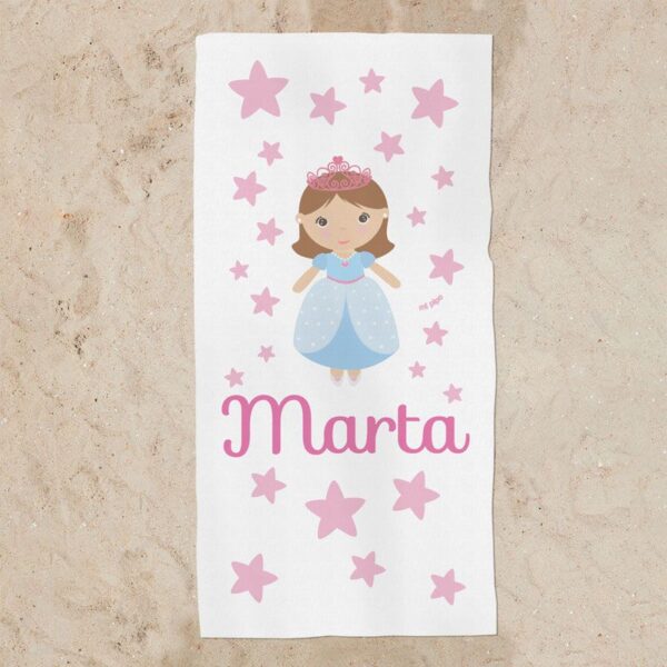 Toalla de baño princesa personalizada