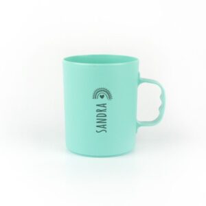 Taza básica personalizada arcoiris (color a elegir)