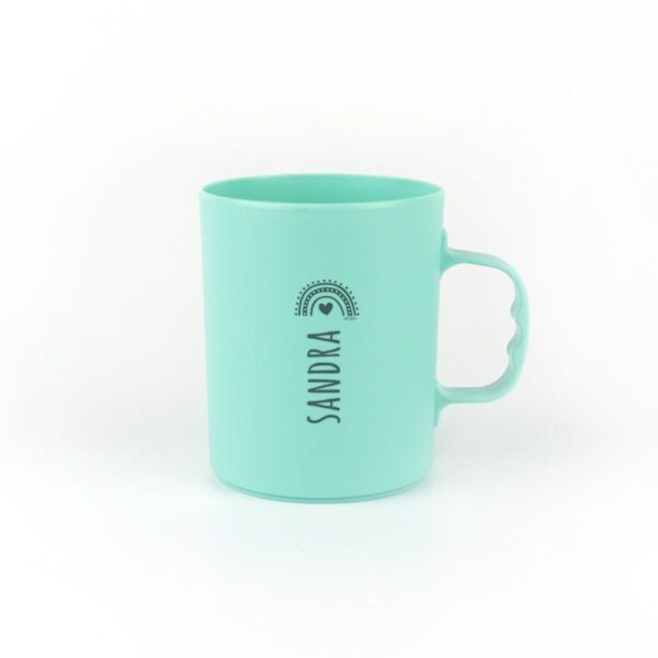 Taza básica personalizada arcoiris (color a elegir)