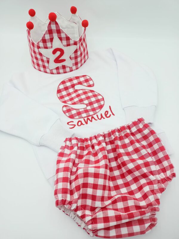 Pack cumpleaños vichy rojo - Imagen 2