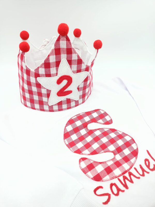 Pack cumpleaños vichy rojo - Imagen 3