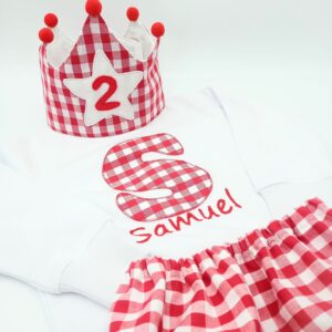 Pack cumpleaños vichy rojo
