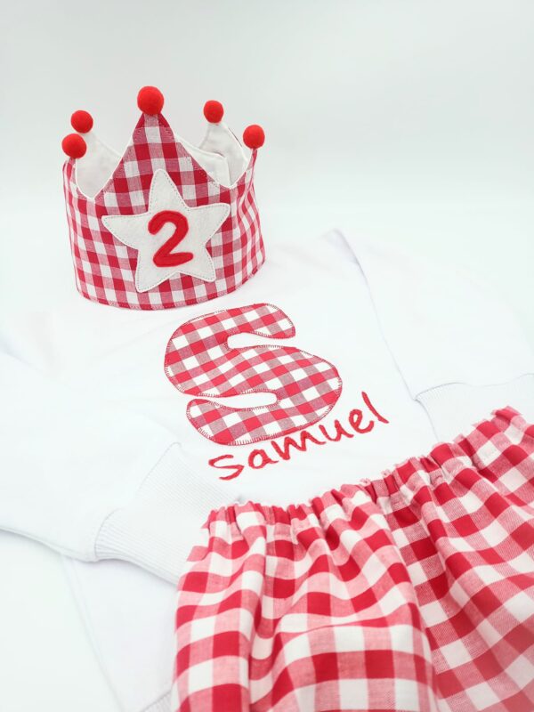Pack cumpleaños vichy rojo