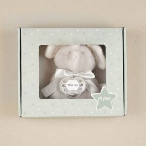 Cajita sonajero Elefante gris personalizado