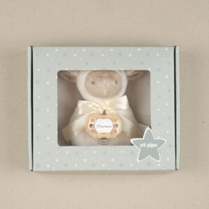 Cajita sonajero Ovejita Beige personalizado