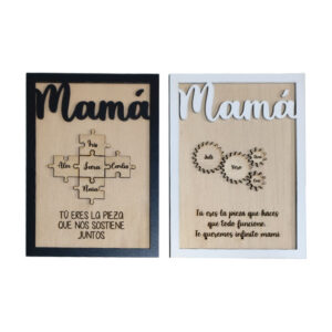 Marco mamá personalizado puzzle o engranajes