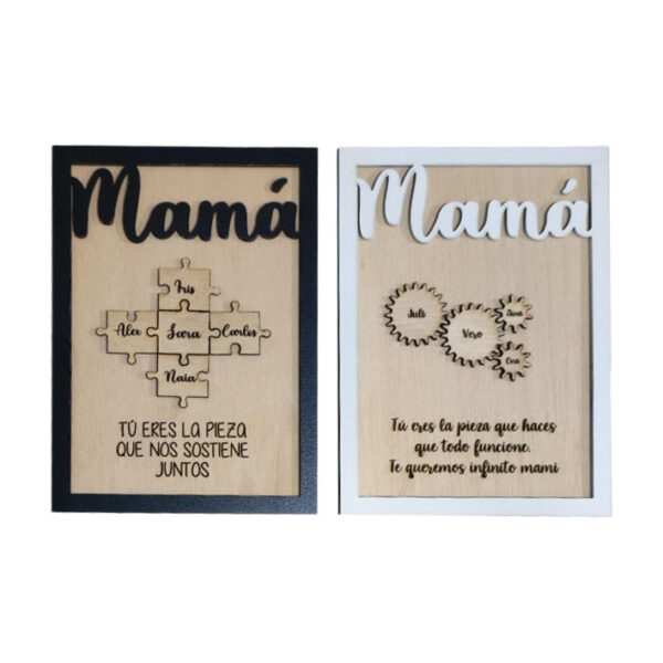 Marco mamá personalizado puzzle o engranajes