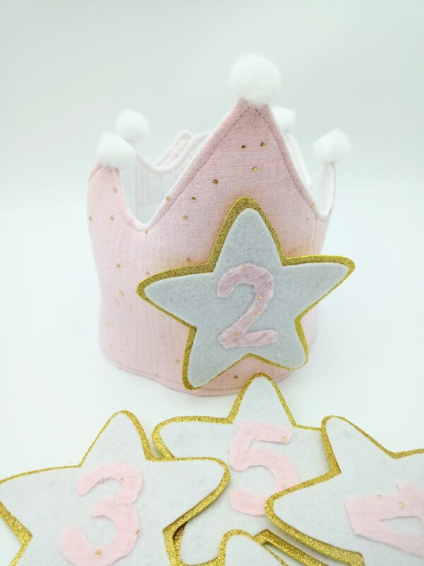 Pack cumpleaños cubrepañal con volante ancho topitos rosa - Imagen 5