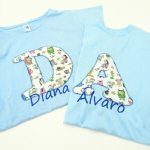 Camiseta personalizada Monstruo de Colores azul