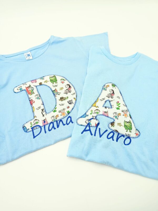 Camiseta personalizada Monstruo de Colores azul