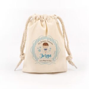 Bolsita Comunión Azul personalizada