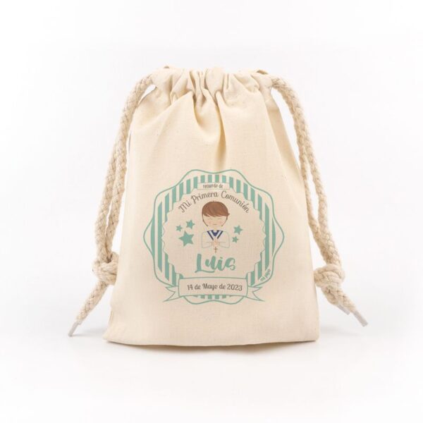 Bolsita Comunión Menta niño personalizada