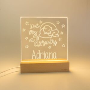 Lamparita cuadrada me voy a dormir personalizada