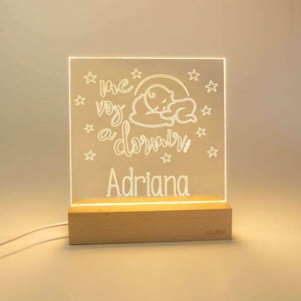 Lamparita cuadrada me voy a dormir personalizada
