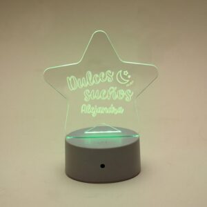 Lamparita estrella dulces sueños personalizada