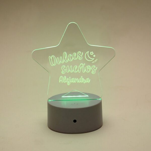 Lamparita estrella dulces sueños personalizada