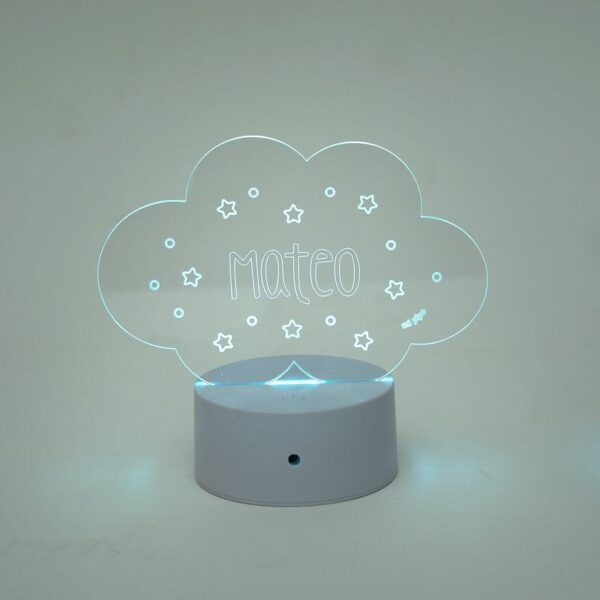 Lamparita nube con estrellitas personalizada