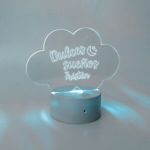 Lamparita nube dulces sueños personalizada