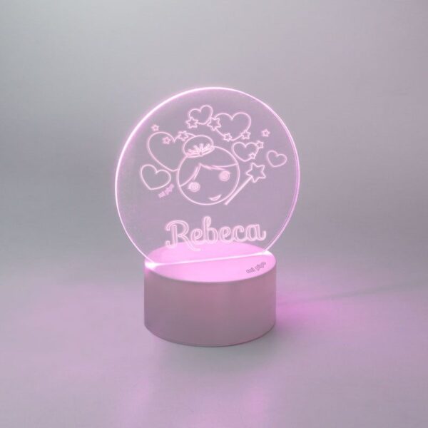 Lamparita redonda hada personalizada