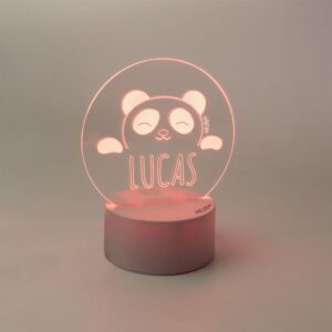 Lamparita redonda panda personalizada