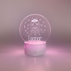 Lamparita redonda princesa personalizada