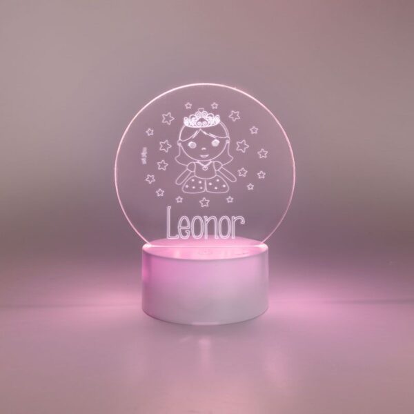 Lamparita redonda princesa personalizada