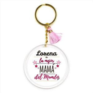 Llavero metacrilato la mejor mamá del mundo personalizado