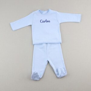 Conjunto jubón y polaina personalizado azul